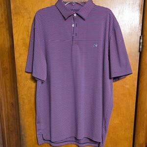 Vineyard Vines Men's Polo in Purple Stripes